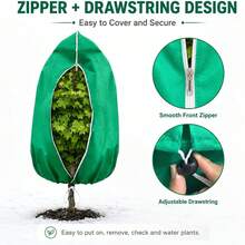 Winter Tree, Shrub And Flower Protection Cover, Drawstring Garden Winter Cover, Multi-Size Green Plant Warmth Sleeve, Suitable For Outdoor Garden Use, Ideal Choice For Plant Winter Protection, Snow And Frost Resistant, Simple Style, Adapts To Harsh Weather, Perfectly Meets The Needs Of Gardening Enthusiasts, Homeowners And Landscape Design Lovers, Made Of Durable And Breathable Fabric, Suitable For Seasonal Plant Care And Protection - Multi-color - View 2