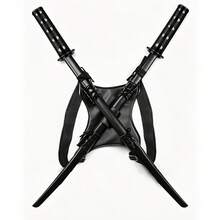 3pcs Set - Halloween Costume Props, Including Shoulder Strap And 2 Handheld Models, Renaissance Warrior Costume Accessories, Retractable Samurai Sword, Renaissance, Medieval, Sword Fake, Made Of PU Material, And Harmless, PU Foam Soft Material, Non-Metal, Unsharpened, For Adult Use Only - Multicolor - View 10