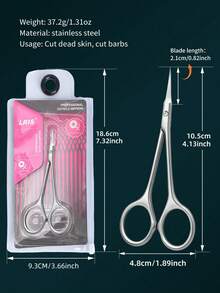 Professional Cuticle Scissors - High Precision Nail Trimmer For Dry Skin And Nails, Ergonomic Non-Slip Handle, Suitable For Eyebrow And Eyelash Grooming, Home And Salon Use - Multicolor - View 6