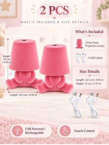 Adorable Character Night Light USB Rechargeable Touch Table Lamp 3 Color Modes Portable Bedside Lamp For Bedroom Desk Living Room Decor - Multi-color light - View 11
