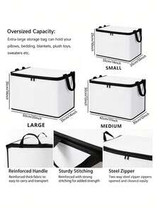 Personalized Name Storage Box, Custom Multi-Style Font Printing, Large Capacity Foldable Fabric Wardrobe Organizer, With Lid And Reinforced Handle Pattern Design, Secure And Durable Zipper, Portable Foldable Style, Suitable For Office Storage - Multicolor - View 7