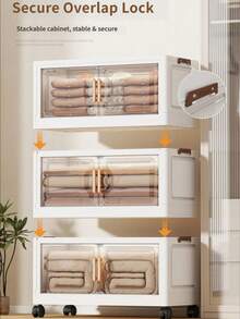 Multifunctional Foldable Storage Cabinet Plastic Multi-Layer Baby Wardrobe Storage Organizer Shelf - Multicolor - View 6