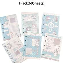 1 Pack (60 Sheets) M5 Angel Rabbit Planner Refill Paper, Highly Attractive Detachable 5-Hole Thickened Replacement Travel Notebook Loose-Leaf Paper - Multicolor - View 7