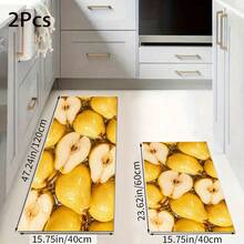 Pear Print Long Runner Mat, Indoor Home Decor, Kitchen Runner, Entryway Doormat, Hallway Entrance Decor, Bedroom Bedside Mat, Living Room Rug, Laundry Room Mat, Bathroom Foot Mat, Suitable For Apartment, Dorm And Home Daily Decor - Multicolor - View 17