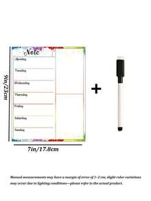 Refrigerator Whiteboard Menu Planner Sticker, Includes 1 Erasable Marker, Erasable Weekly Meal Plan Chart, Kitchen Shopping Memo, Refrigerator Message Board Erasable Memo Pad Whiteboard Sticky Note Calendar Weekly Planner - Multicolor - View 12