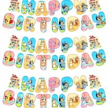 Themed Happy Birthday Banner, Cartoon Dog Letter Flag Garland, Birthday Party Hanging Banner Decor For Wall Party Supplies - View 8