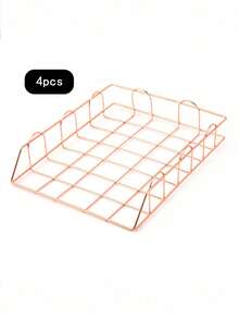 A4 Desktop File Organizer Rack, Removable Tabletop Study & Office Document Storage Metal Stand, Stackable Metal Desk Letter Tray/A4 Paper Holder, File Organizer For Office, School, Home,School Supplies,Back To School - A4 Desktop Wrought Iron Shelf - View 14