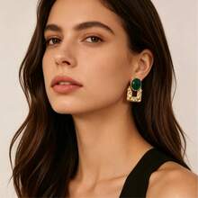Gold Bright Yellow Maple Leaf Pendant Earrings, Matte Textured Large Leaf Exaggerated Long Dangle Earrings For Women, Summer Vacation Jewelry - Multicolor - View 14