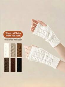 1 Pair Thickened Warm Gloves, Solid Color Multi-Functional Cold-Proof Gloves, Suitable For Outdoor Running, Winter Warmth, Unisex, Birthday Christmas Gift - Mittens - View 1
