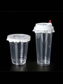 50/100/200pcs Leak-Proof Cup Lids - Spill-Proof Design, Sealed To Prevent Leaks, Suitable For Restaurant And Home Use, Takeout Supplies - Multicolor - View 2
