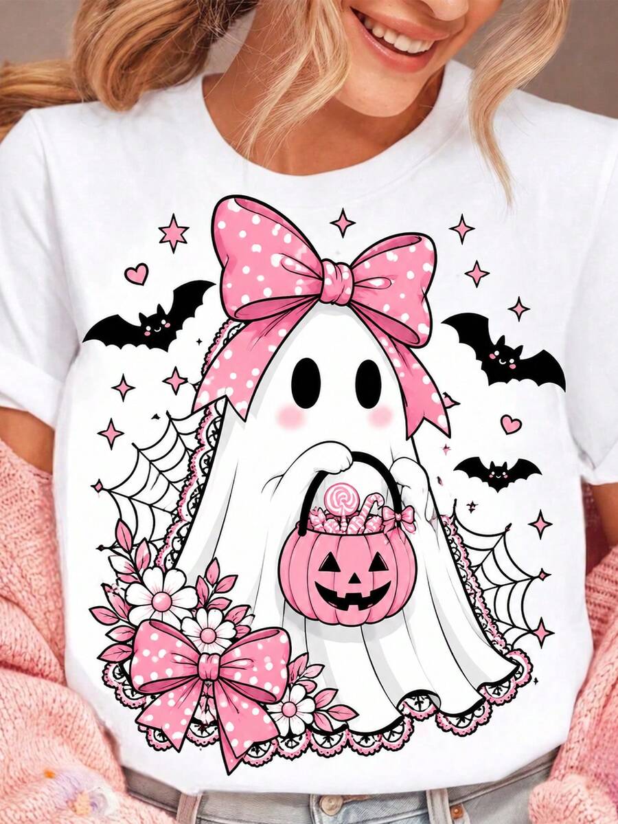 Women T-Shirts - Red and White - View 1
