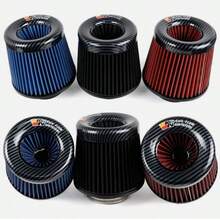 Black K&N 3inch 76mm Super Power Air Filter High Flow Performance Intake Cleaner - A - View 6