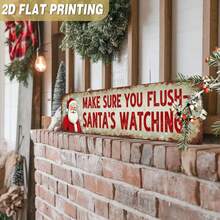 2D Flat, 1pc, Vintage "Make Sure Santa Is Watching!" Metal Sign Christmas Decor, Rustic Style Wall Decoration, Suitable For Bathroom, Christmas, Holiday Season, Home, Office, Decorative Sign (Random Style) - A - View 7