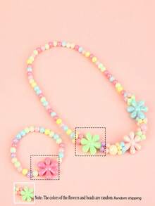 Set Perhiasan Kalung & Gelang Manik-Manik Hati Warna-warni (2pcs/Set), Hadiah Ulang Tahun Pesta Anak Perempuan yang Lucu, Cocok untuk Pemakaian Sehari-hari - Satu-Ukuran - View 8