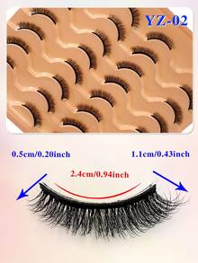 ENCHUW 16 Pairs Half Eye False Eyelashes,Natural Fluffy Lashes,Cat Eye Lashes End Eye Elongated Lashes For Daily Wear - Black - View 2