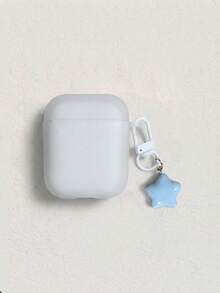 Matte White Earphone Case With Cute Star Pendant, Compatible With Apple Pro/Pro 2/Pro 3, Suitable For New Bluetooth Earphones 5th Gen/4th Gen/3rd Gen/1st Gen/2nd Gen, Women's Minimalist Style, Soft Silicone Anti-Drop And Comfortable Grip, Perfect For Work Commute/Dates, Highly Attractive Gift For Best Friend - Blue Star - View 10