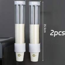 Pc Disposable Cup Holder Automatic Dispenser, No Drilling Required, Wall-Mounted, Desktop, Dust-Proof Paper Cup Rack, Water Dispenser, Home Water Dispenser, Large Capacity Dust-Proof Water Cup Storage Side Rack - A - View 13