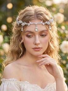3pcs Gold Greek Goddess Leaf Crown & Arm Band Set, Roman Laurel Wreath Headband, Bohemian Bridal Hair Accessories, Party Jewelry - Gold - View 17