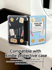 1件裝 牛奶花紋與貼紙圖案平板電腦保護殼兼Kindle電子閱讀器保護殼，相容 iPad 10代、10.2/Mini6/Mini7/9.7 吋、Galaxy Tab A9 Plus、Kindle (11代-2024) (6 吋)、Kindle Paperwhite 12代 2024，節日禮物，時尚極簡圖案 - 彩色 - 查看 10