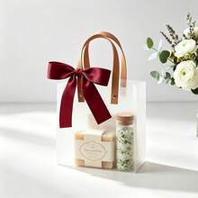 9pcs Frosted Plastic Gift Bags, Gifts For Her_Him, Suitable For Party Planner, Reusable Tote Bags With Handles And Ribbon Bows, Suitable For Weddings - View 8