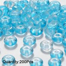 200pcs 3*6mm Colorful Transparent Glass Beads Spacer Beads DIY Jewelry Making Accessories For Necklace Bracelet Pendant Loose Beads - Transparent Abacus Glass Beads - View 18