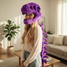 Dinosaur Skeleton Head Cap, Plush Bone Skull Hat, Creative Animal Novelty Gag Gift For Teenagers - Dinosaur Skeleton (vacuum Compressed) - View 11