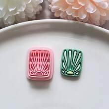 Fresh Art Deco vintage blomformad polymerlerestans, ihålig inlagd mönsterstans, DIY-verktyg för handgjorda örhängen, hängen och broscher, kompatibel med polymerlera, 3D-printad, ren skärning, handgjord smyckes- och blom-DIY-hantverkstillbehör - Geometrisk - Visa 5