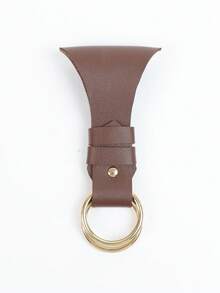 1pc Medieval Renaissance Women's Skirt Lift PU Leather Dual Metal Ring Skirt Hem Holder, Vintage Belt Pendant, LARP Roleplay Renaissance Fair Costume Accessory, Halloween Cosplay Accessory - ZSJ - View 4