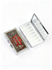 "Poisons And Antidotes" Printed Pill Box, Vintage European Style Pill Dispenser, Portable Pill Dispenser, Precise 1-2 Pill Dispenser, Convenient Medication Storage Box, Easy-To-Use Design, Plastic Material, Portable Travel Pill Box, Dispensing Box, Large Capacity Medication Box, Christmas Gift, Gift For Friends - Multicolor - View 12