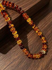 1pc Fashionable Vintage Bohemian Style Beaded Necklace, Suitable For Women's Daily Wear - Multicolor - View 4