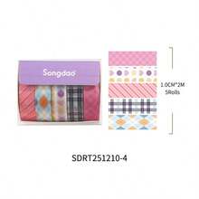 Chuchen Taoyao Series Dopamine Polka Dot Plaid Stripe Boxed Washi Tape DIY Planner Diary Sticker - A - View 10