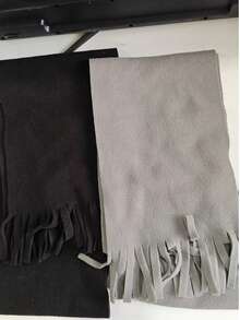 1PC Unisex Simple Solid Color Regular Style Scarf, Pashmina Fringe Scarf, Fall Decor, Suitable For Seasonal Transitions, Daily Wear, New Year Gift - Multicolor - View 11