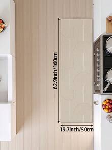 1 buah Karpet Panjang Berpola Geometris Warna Beige, Keset Dapur, Keset Pintu, Serbaguna untuk Kamar Mandi/Dapur/Luar Ruangan/Lorong/Kamar Tidur/Ruang Tamu, Dapat Dicuci dengan Mesin, Mudah Dibersihkan, Karpet Anti Selip, Dekorasi Rumah Musim Gugur untuk Kamar Tidur, Dekorasi Natal Musim Gugur/Musim Dingin - MultiWarna - View 17