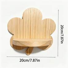 Leaf-Shaped Solid Wood Floating Wall Shelf, Handmade Natural Pine Wall-Mounted Display Rack, Unique Floral Design Wall-Mounted Storage Shelf For Small Plants, Cups, Decor, Bedroom, Living Room, Bathroom, Bohemian Home Decor - View 9