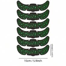 6入螢光雀斑臉部貼紙－UV感光星星與月亮臨時紋身貼，適合嘉年華派對、節慶、萬聖節派對妝容 - 綠色 - 查看 7