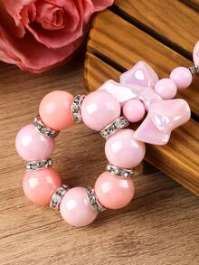 Bowknot Beaded Wrist Strap Bag Charm, Sweet Style Keychain, Creative Bag Decoration, Gift For Best Friends And Sisters, Party Prize - 2905 - View 4