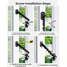 Children Safety Lock Door Window Windproof Support Lock Strap, Stainless Steel Material 5-Position Adjustable Door Window Limit Safety Lock, Indoor Baby Drawer Lock Strap Fixer - Multicolor - View 5