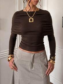 Women's Elegant Street Vacation 2 In 1 Top - Brown - View 6