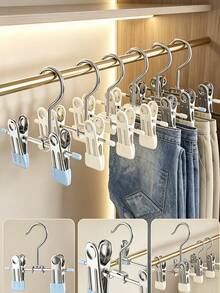 Multifunctional Adjustable Clips, Back To School Season, Non-Slip Brushed Metal Pants Clips, Portable Shoe Drying Clips, Suitable For Clothing Stores And Home Use, Mark-Free Clips - Multicolor - View 2