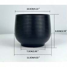 Threaded Spherical Flower Pot, Minimalist Nordic Style, Black And White Dual Color, Desktop Greenery Planter, Home Decor Ornament - A - View 5