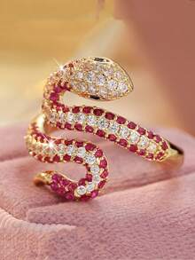 YOYO Gothic Snake Ring, Suitable For Daily Wear, Parties And Halloween - Gold - View 4