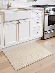 1 buah Karpet Panjang Berpola Geometris Warna Beige, Keset Dapur, Keset Pintu, Serbaguna untuk Kamar Mandi/Dapur/Luar Ruangan/Lorong/Kamar Tidur/Ruang Tamu, Dapat Dicuci dengan Mesin, Mudah Dibersihkan, Karpet Anti Selip, Dekorasi Rumah Musim Gugur untuk Kamar Tidur, Dekorasi Natal Musim Gugur/Musim Dingin - MultiWarna - View 5