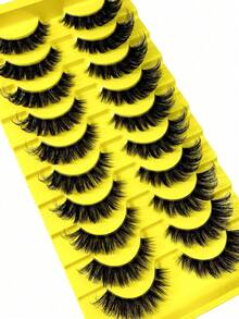 2026 New 10 Pairs Cat Eye False Eyelashes, Natural Soft Long Style, Transparent Stem, Cartoon Style, Suitable For Exaggerated Makeup, Reusable, Easy To Wear, Create Natural Makeup Look, Suitable For Daily, Party, Wedding, Holiday And Other Occasions - View 6
