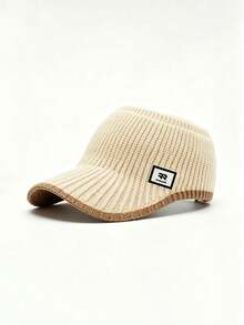1pc New Autumn/Winter Open Top Knit Cap With Ponytail Hole, Duck Bill Hat, Unisex, Fashionable Versatile For Daily Wear And Outings - Multicolor - View 13