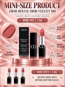 Dior 絲絨 100 唇膏，正裝 3.5g / 迷你 1.5g，單件，絲絨霧面，滋潤唇部，適合日常妝容、外出上妝 - 絲絨100 - 查看 6