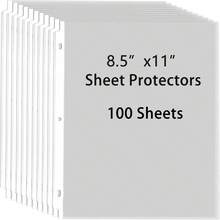 50/100 Sheet Protectors, 8.5x11 Inch Page Protectors For 3 Ring Binder, Standard Weight, Non-Glare Protector, Letter Size, Top Loading, Acid-Free - Sets - View 13