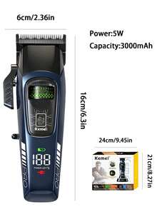 Kemei Professional Men's Electric Hair Clipper, USB Rechargeable With Charging Base, Long Battery Life Hair Trimmer, Powerful External Rotor Hair Clipper, Professional Hair Cutting Set, Suitable For Barbershop And Home Use, Men's Gift - View 10