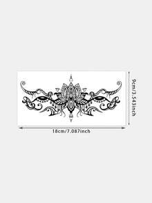 1pc Temporary Tattoo, Temperature Sensitive Color Changing Lotus & Evil Eye Waist Floral Pattern Black To Pink, Realistic Fake Tattoo Design, For Daily, Bachelorette Party Favors, Music Festival, Game, Graduation Gift, Lasts 3-5 Days - Multicolor - View 2