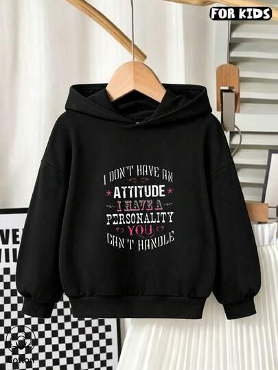Girls Hooded Sweatshirt, Autumn Winter Cotton Top, Girls Winter Clothing, Long Sleeve Top, Girls Street Style Outfit