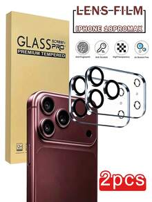 2Pcs Clear Transparent HD AR Anti-Reflection Anti-Scratch Drop-Proof Fingerprint-Resistant 9H Tempered Glass Separate Independent Lens Protective Film With Positioning Install Tool For IPhone18Promax 18Pro/17/16/15/14/13/12/11 Easy Install For Beginners No Case Interference No Impact On Photo Quality Must-Have Digital Accessories For New Phones - Clear - View 1